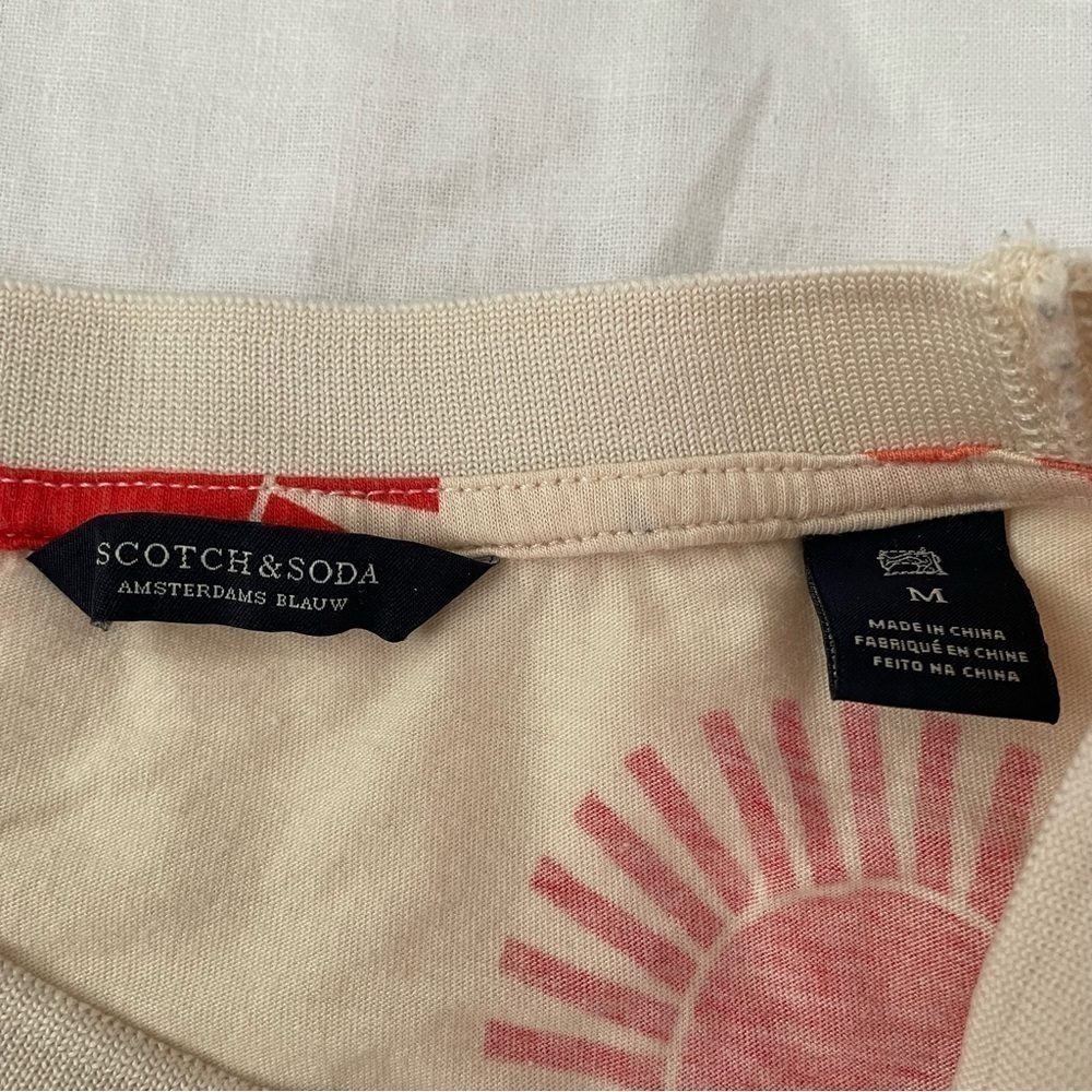 Scotch & Soda MEDIUM red blue stars pattern t shirt cotton blend strechy - Picture 4 of 8